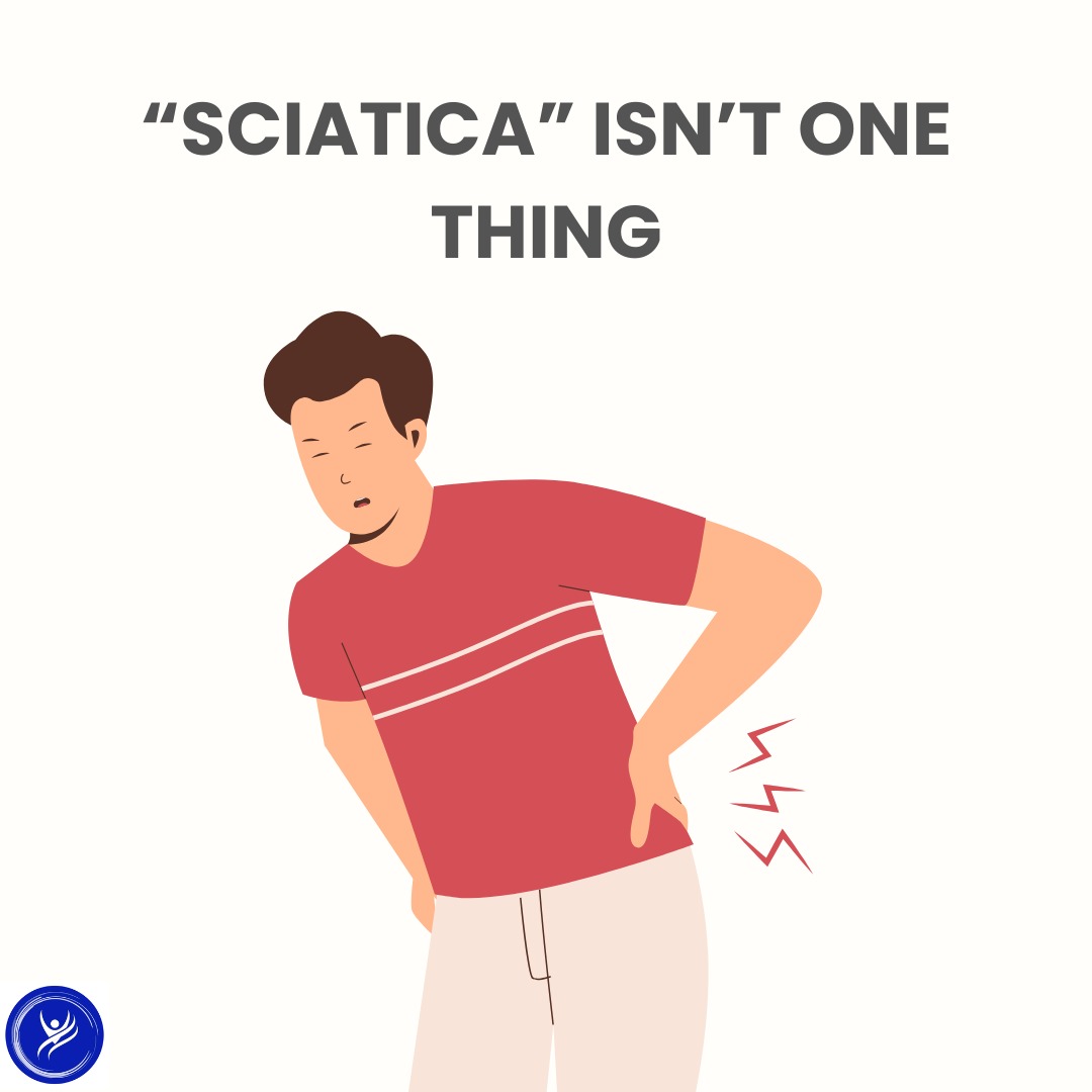 Illustration of a person holding their lower back in pain, highlighting that sciatica‑like symptoms can come from different sources.